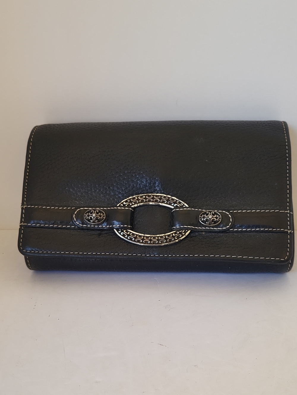 Brighton Black Pebble Leather Organizer Wallet -No Crossbody Strap